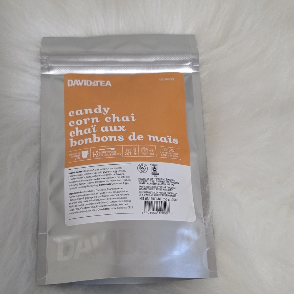 2/$20 Davidstea Candy Corn Chai Loose Leaf Tea 50g Davids Tea